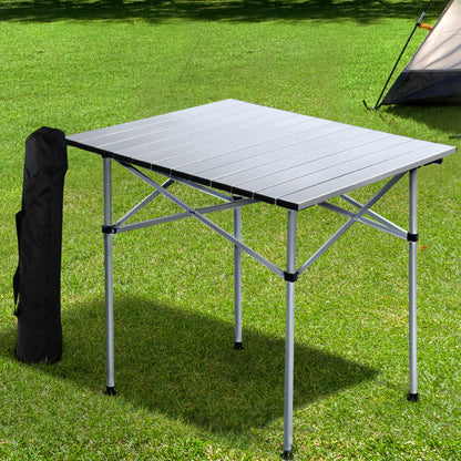 Weisshorn Camping Table Roll Up Aluminum Portable Desk Picnic 70CM Sprung Outdoors 