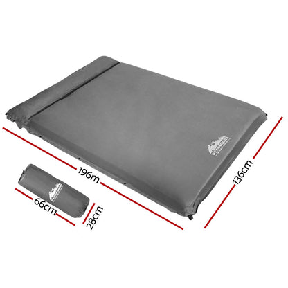 Weisshorn Double Size Self Inflating Mattress - Grey - Sprung Outdoors 