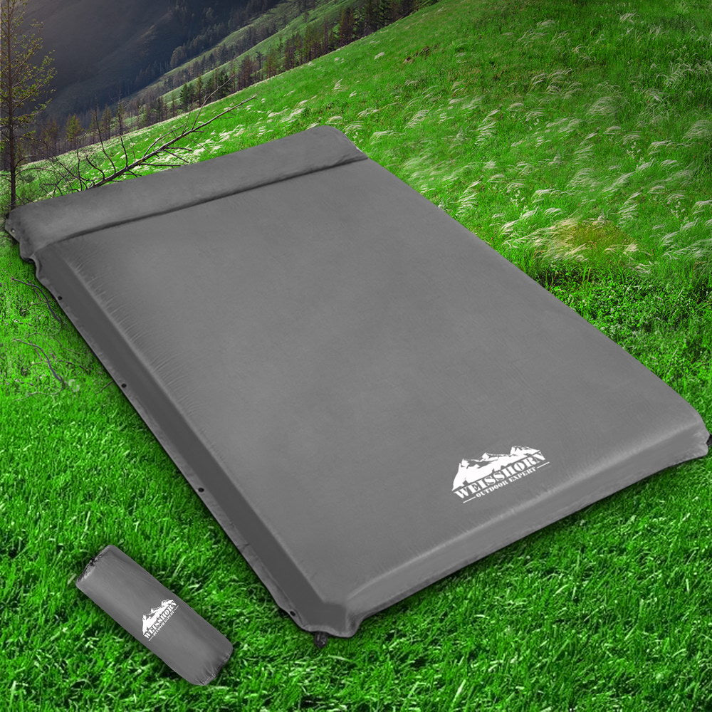 Weisshorn Double Size Self Inflating Mattress - Grey - Sprung Outdoors 