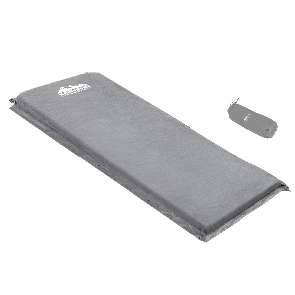 Weisshorn Single Size Self Inflating Matress - Grey - Sprung Outdoors 