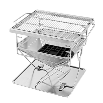 Grillz Camping Fire Pit BBQ Portable Folding Stainless Steel Stove Outdoor Pits - Sprung Outdoors 