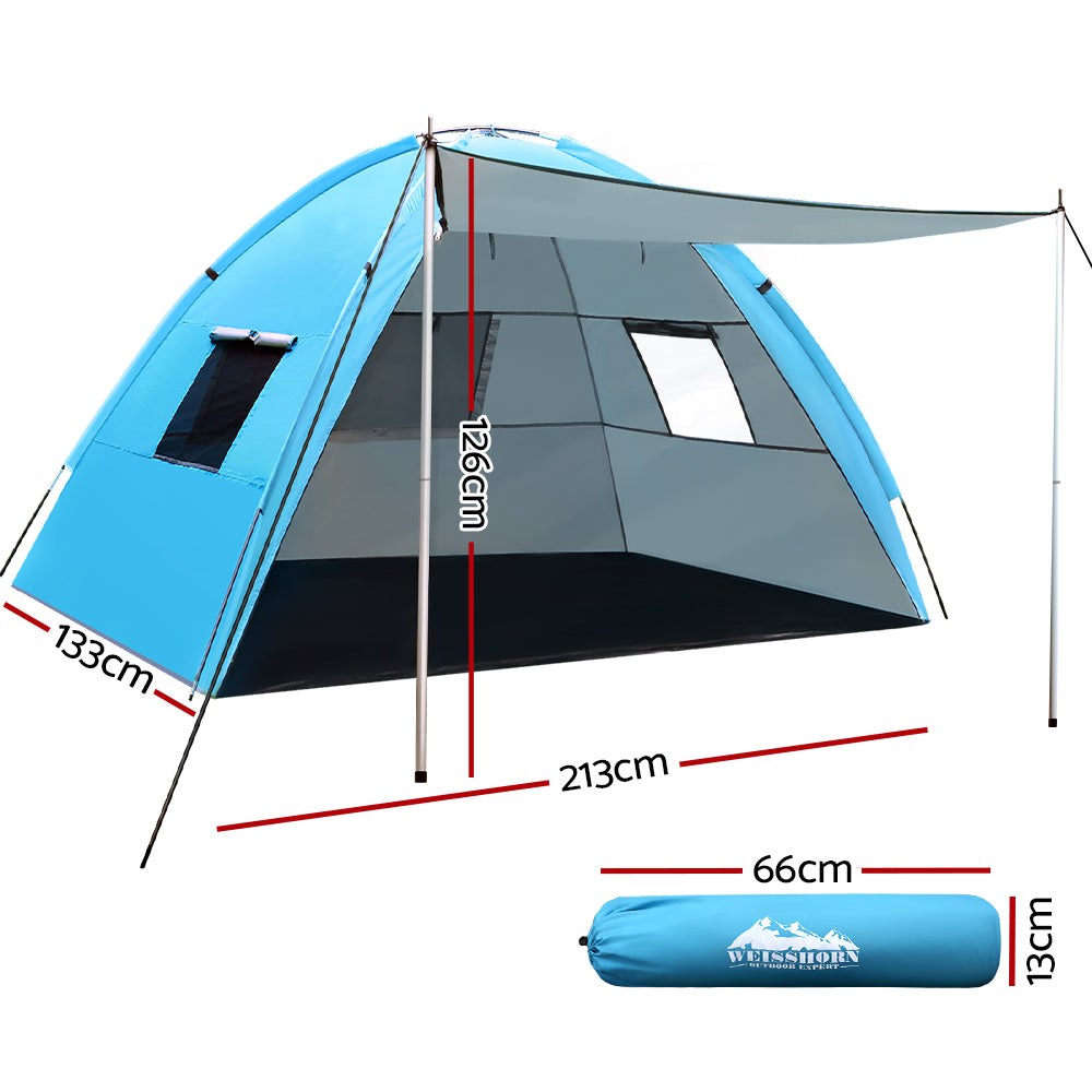 Weisshorn Camping Tent Beach Tents Hiking Sun Shade Shelter Fishing 2-4 Person Sprung Outdoors 