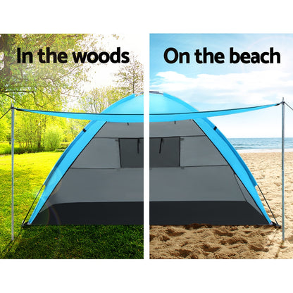 Weisshorn Camping Tent Beach Tents Hiking Sun Shade Shelter Fishing 2-4 Person Sprung Outdoors 