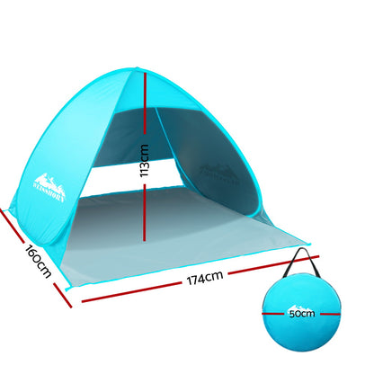 Weisshorn Pop Up Beach Tent Camping Hiking 3 Person Sun Shade Fishing Shelter Sprung Outdoors 