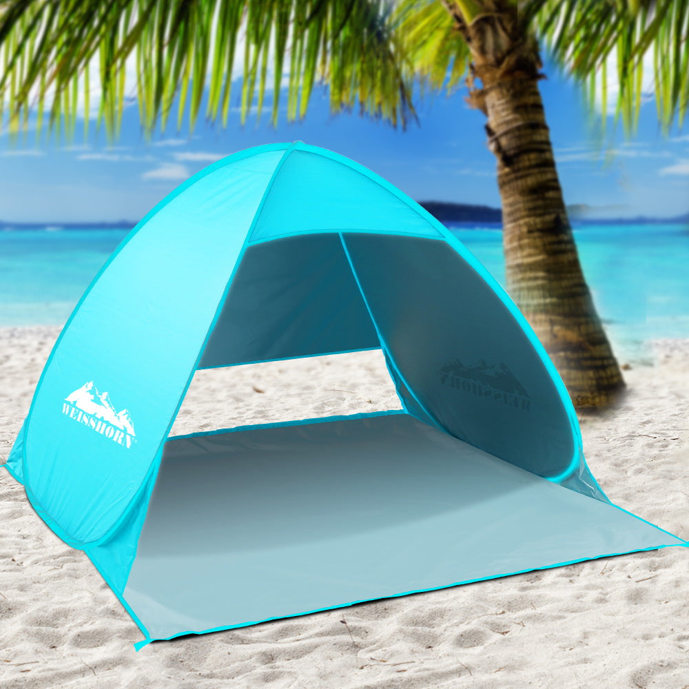 Weisshorn Pop Up Beach Tent Camping Hiking 3 Person Sun Shade Fishing Shelter Sprung Outdoors 