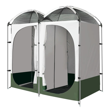 Weisshorn Double Camping Shower Toilet Tent Outdoor Portable Change Room Green Sprung Outdoors 