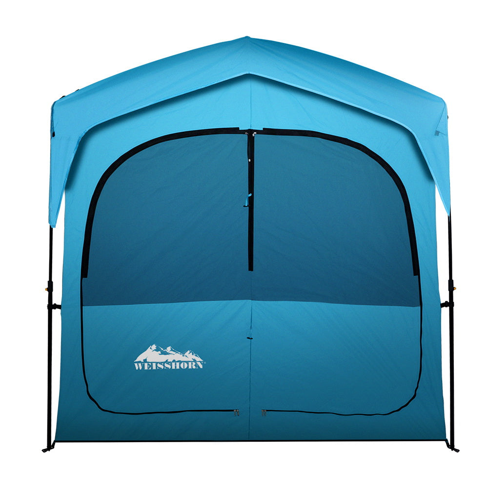 Weisshorn Pop Up Camping Shower Tent Portable Toilet Outdoor Change Room Blue Sprung Outdoors 