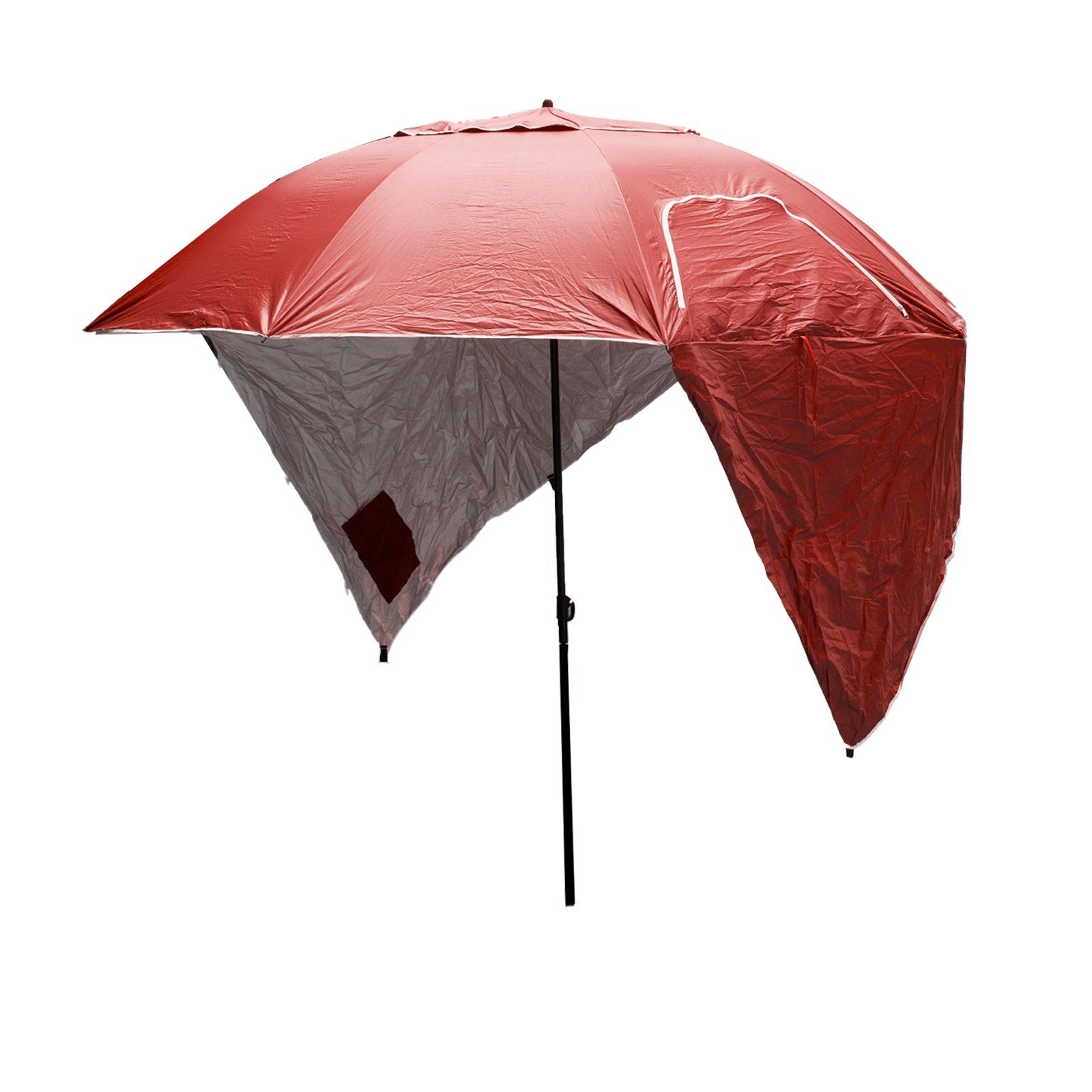 Havana Outdoors Beach Umbrella 2.4M Outdoor Garden Beach Portable Shade Shelter - Red Sprung Outdoors 