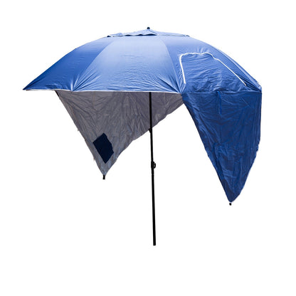 Havana Outdoors Beach Umbrella 2.4M Outdoor Garden Beach Portable Shade Shelter - Blue Sprung Outdoors 