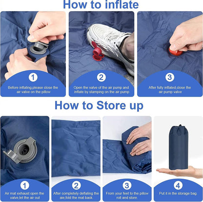 Ultralight Inflatable Camping Sleeping Pad with Pillow for Travelling and Hiking - Sprung Outdoors 