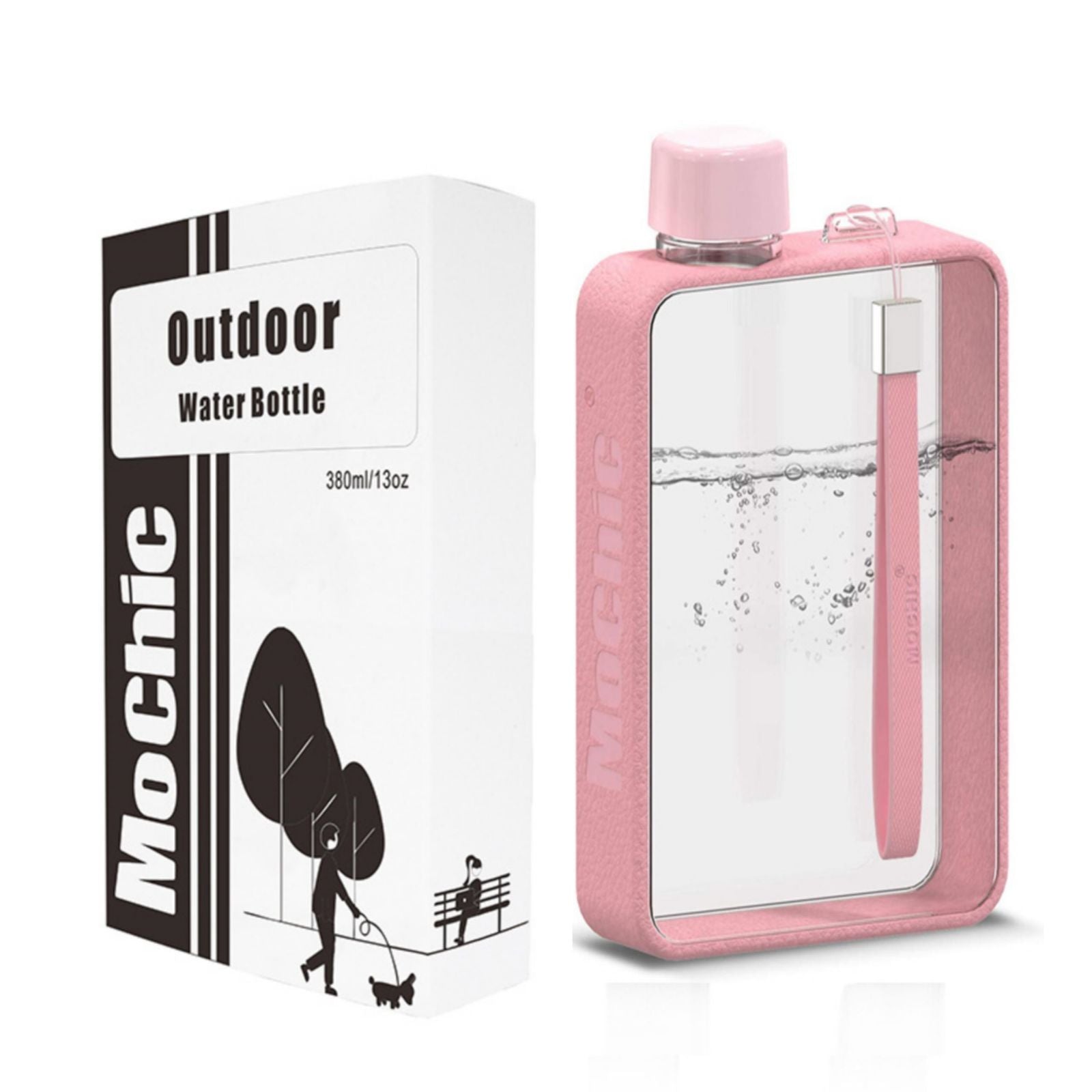 A5 Flat Water Bottle Portable Travel Mug BPA Free Water Bottle (Pink) Sprung Outdoors 