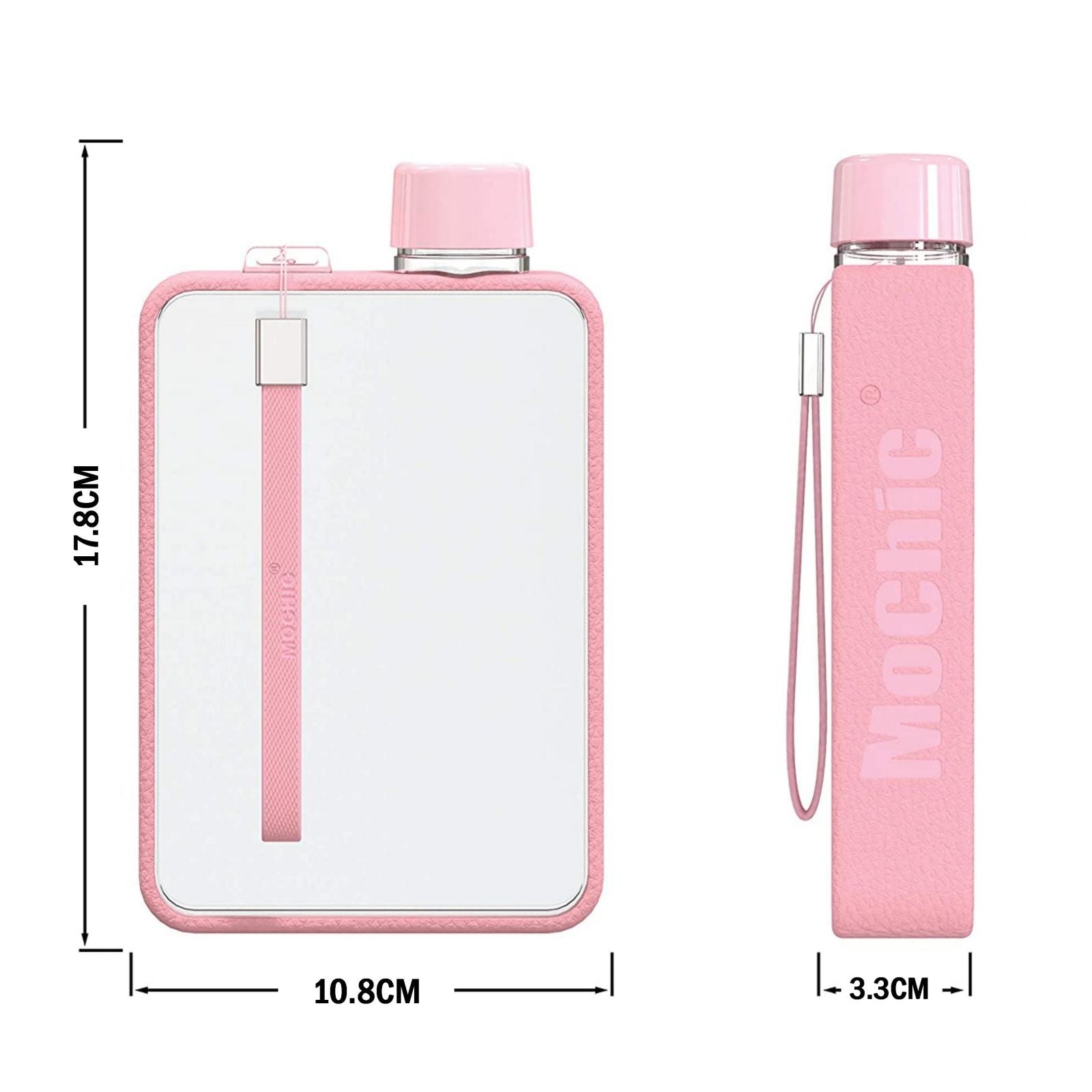 A5 Flat Water Bottle Portable Travel Mug BPA Free Water Bottle (Pink) Sprung Outdoors 