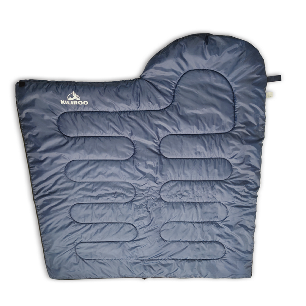 KILIROO Sleeping Bag 350GSM Navy Blue Sprung Outdoors 