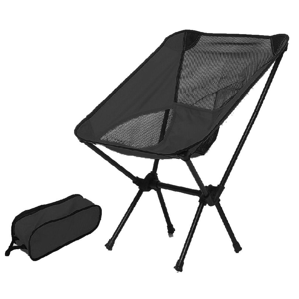 Ultralight Aluminum Alloy Folding Camping Camp Chair Outdoor Hiking Black Sprung Outdoors 