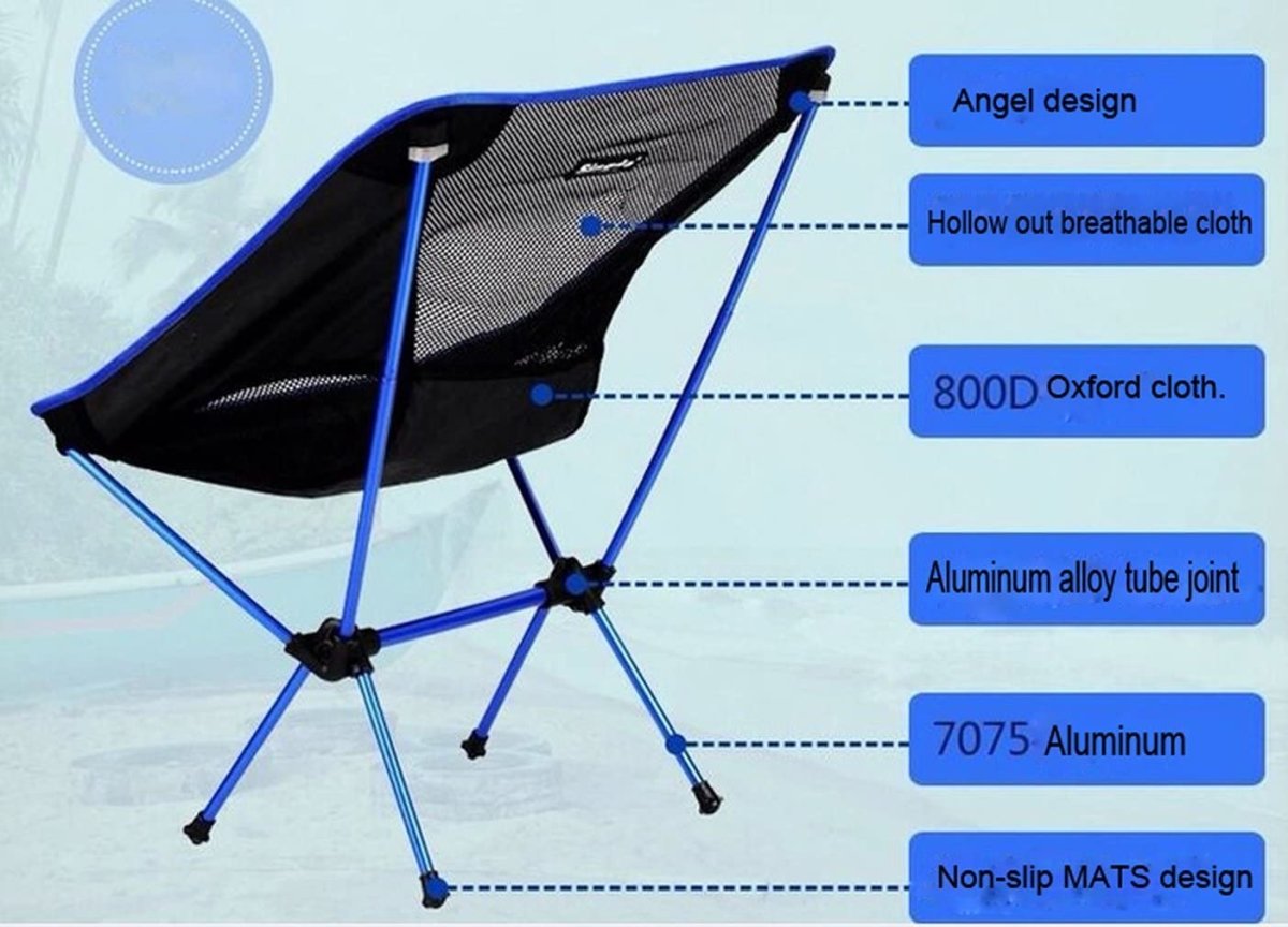 Ultralight Aluminum Alloy Folding Camping Camp Chair Outdoor Hiking Black Sprung Outdoors 