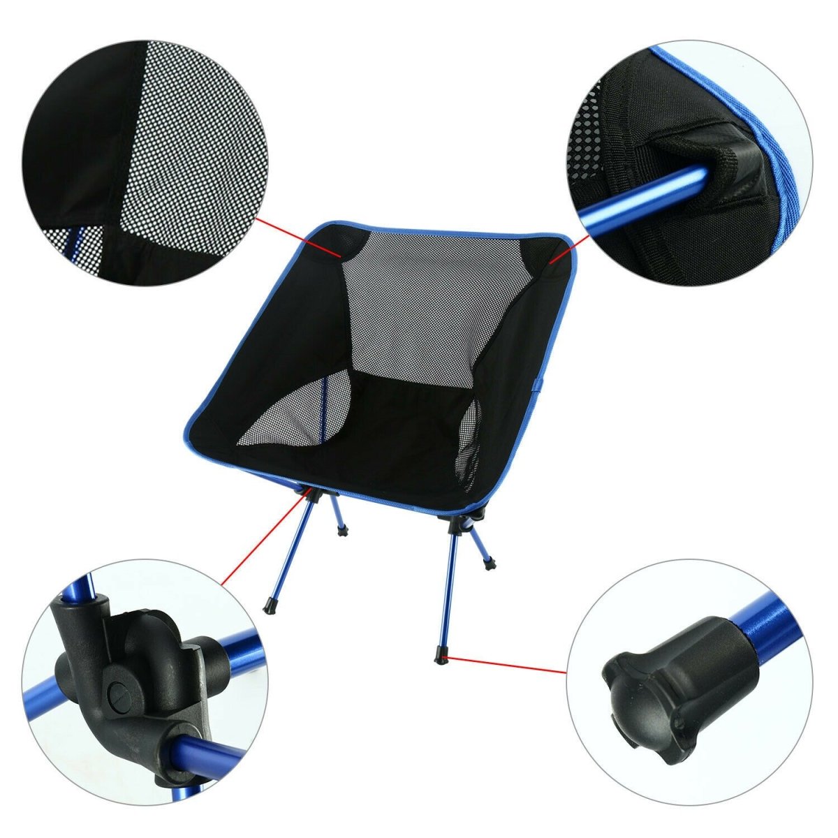 Ultralight Aluminum Alloy Folding Camping Camp Chair Outdoor Hiking Blue Sprung Outdoors 