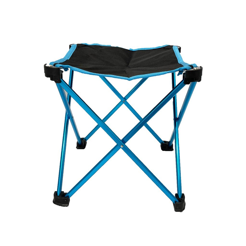 Mini Portable Outdoor Folding Stool Camping Fishing Picnic Chair Seat 80kg Blue Sprung Outdoors 