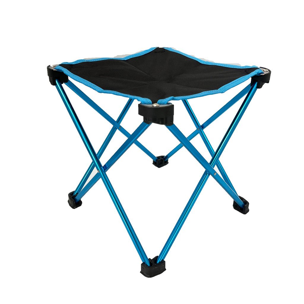 Mini Portable Outdoor Folding Stool Camping Fishing Picnic Chair Seat 80kg Blue Sprung Outdoors 