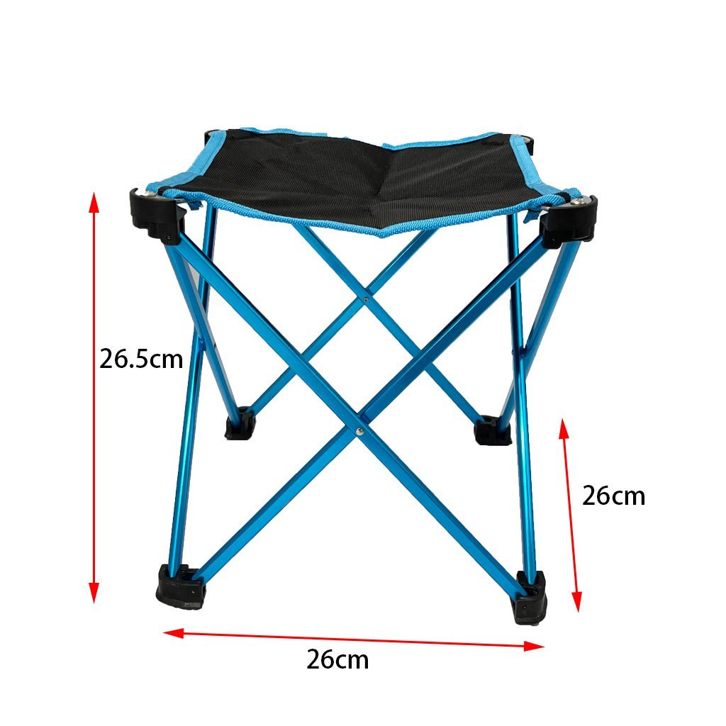 Mini Portable Outdoor Folding Stool Camping Fishing Picnic Chair Seat 80kg Blue Sprung Outdoors 