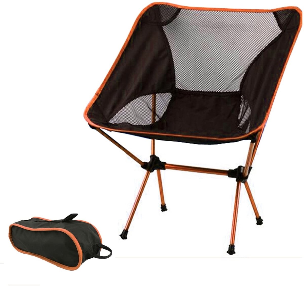 Ultralight Aluminum Alloy Folding Camping Camp Chair Outdoor Hiking Orange Sprung Outdoors 