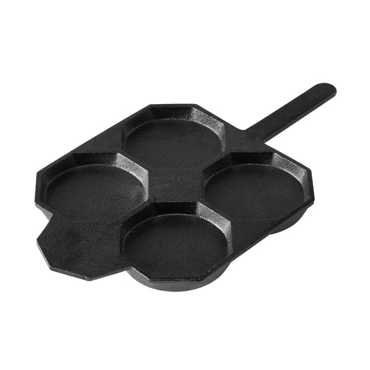 Mommy's Pot 23cm Cast-Iron Traditional Egg Pan Non-Stick Pre-Seasoned Sprung Outdoors 