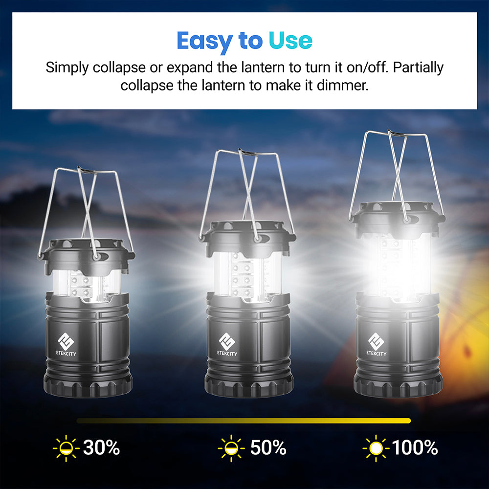 Etekcity Lantern Camping Lantern - 2 Pack - Black - Sprung Outdoors 