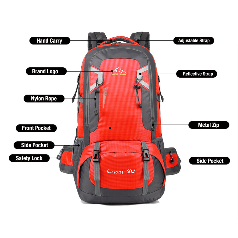 40L Waterproof Outdoor Hiking Backpack Camping Outdoor Trekking Bag(Red) - Sprung Outdoors 