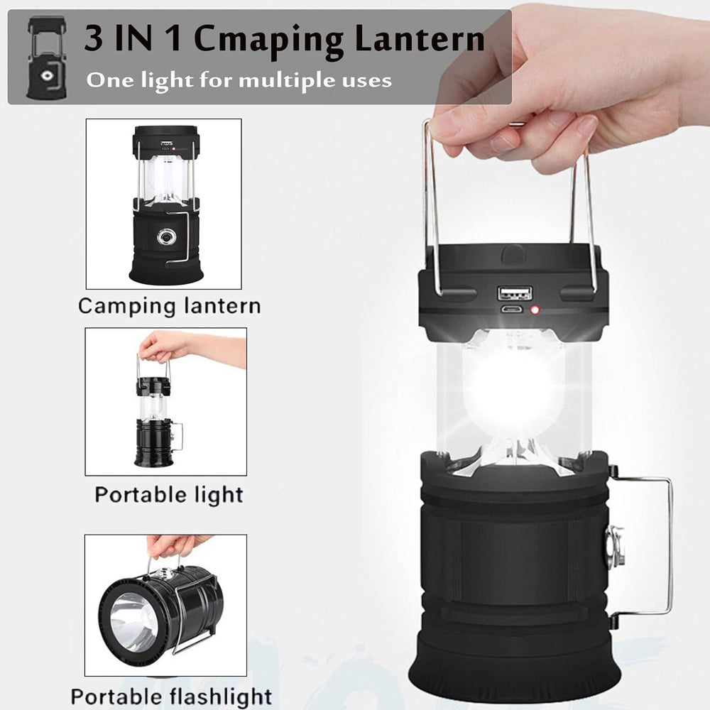 LED Camping Lamp Solar Powered Rechargeable USB Torch Waterproof Emergency Light Lantern - Sprung Outdoors 