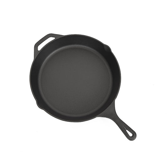 Non-stick Frying Pan Cast Iron Steak Skillet Round BBQ Grill Cookware 30cm - Sprung Outdoors 